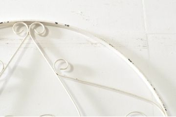 アンティーク建具　ペイント仕上げ限定　かわいいデザインのアイアンゲート1枚(鉄扉、フェンス)(R-076079)