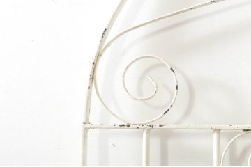 アンティーク建具　ペイント仕上げ限定　かわいいデザインのアイアンゲート1枚(鉄扉、フェンス)(R-076079)