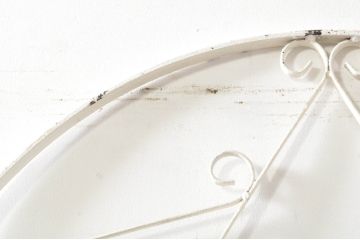 アンティーク建具　ペイント仕上げ限定　かわいいデザインのアイアンゲート1枚(鉄扉、フェンス)(R-076079)