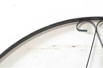 アンティーク建具　ペイント仕上げ限定　かわいいデザインのアイアンゲート1枚(鉄扉、フェンス)(R-076081)