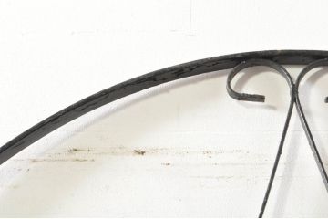 アンティーク建具　ペイント仕上げ限定　かわいいデザインのアイアンゲート1枚(鉄扉、フェンス)(R-076081)