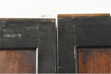 アンティーク建具　鏡板　欅(ケヤキ)材　和モダンな空間作りにおすすめな帯戸2枚セット(引き戸、板戸)(R-076082)