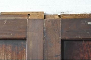アンティーク建具　鏡板　欅(ケヤキ)材　和モダンな空間作りにおすすめな帯戸2枚セット(引き戸、板戸)(R-076082)