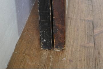 アンティーク建具　鏡板　欅(ケヤキ)材　和モダンな空間作りにおすすめな帯戸2枚セット(引き戸、板戸)(R-076082)