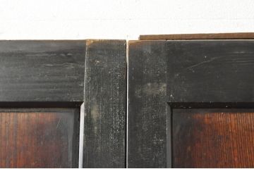 アンティーク建具　鏡板　欅(ケヤキ)材　和モダンな空間作りにおすすめな帯戸2枚セット(引き戸、板戸)(R-076083)