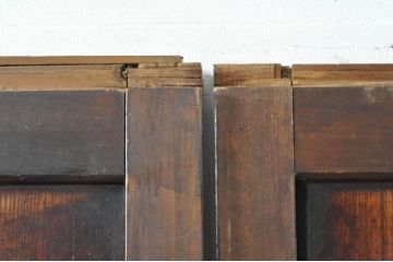 アンティーク建具　鏡板　欅(ケヤキ)材　和モダンな空間作りにおすすめな帯戸2枚セット(引き戸、板戸)(R-076083)