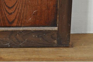 アンティーク建具　鏡板　欅(ケヤキ)材　和モダンな空間作りにおすすめな帯戸2枚セット(引き戸、板戸)(R-076083)