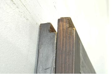 アンティーク建具　鏡板　欅(ケヤキ)材　和モダンな空間作りにおすすめな帯戸2枚セット(引き戸、板戸)(R-076083)