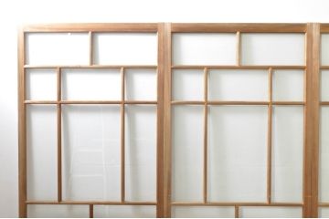アンティーク建具　大正ロマン　古い木味が魅力的なガラス戸4枚セット(引き戸)(R-076084)