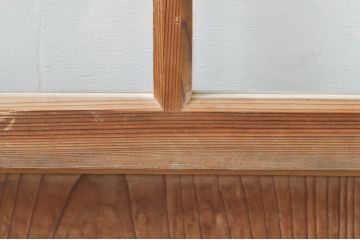 アンティーク建具　大正ロマン　古い木味が魅力的なガラス戸4枚セット(引き戸)(R-076084)