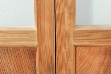 アンティーク建具　大正ロマン　古い木味が魅力的なガラス戸4枚セット(引き戸)(R-076084)