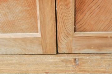アンティーク建具　大正ロマン　古い木味が魅力的なガラス戸4枚セット(引き戸)(R-076084)