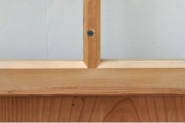 アンティーク建具　大正ロマン　古い木味が魅力的なガラス戸4枚セット(引き戸)(R-076084)