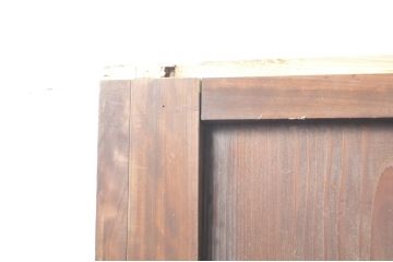 アンティーク建具　心和ませる古い木味が魅力的な組子入りガラス帯戸4枚セット(引き戸、板戸)(R-076085)