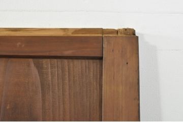アンティーク建具　心和ませる古い木味が魅力的な組子入りガラス帯戸4枚セット(引き戸、板戸)(R-076085)