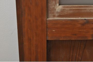 アンティーク建具　心和ませる古い木味が魅力的な組子入りガラス帯戸4枚セット(引き戸、板戸)(R-076085)