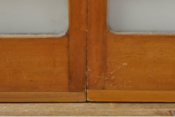 アンティーク建具　レトロな空間を演出するガラス戸2枚セット(引き戸)(R-076086)