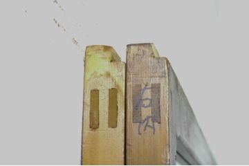 アンティーク建具　レトロな空間を演出するガラス戸2枚セット(引き戸)(R-076086)