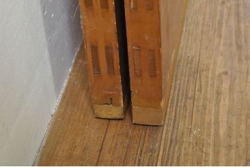 アンティーク建具　レトロな空間を演出するガラス戸2枚セット(引き戸)(R-076086)