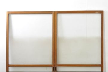 アンティーク建具　レトロな空間を演出するガラス戸2枚セット(引き戸)(R-076087)