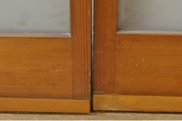 アンティーク建具　レトロな空間を演出するガラス戸2枚セット(引き戸)(R-076087)