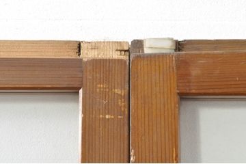 アンティーク建具　レトロな空間を演出するガラス戸2枚セット(引き戸)(R-076087)
