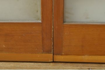 アンティーク建具　レトロな空間を演出するガラス戸2枚セット(引き戸)(R-076087)