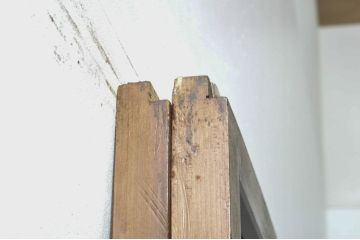 アンティーク建具　レトロな空間を演出するガラス戸2枚セット(引き戸)(R-076087)