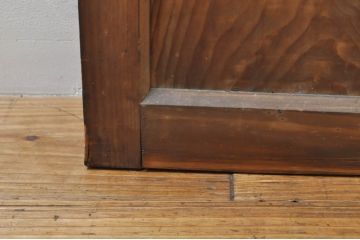 アンティーク建具　温かみのある木味が魅力的な幅狭ガラス戸4枚セット(引き戸)(R-076088)