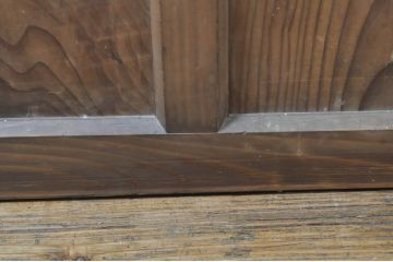 アンティーク建具　温かみのある木味が魅力的な幅狭ガラス戸4枚セット(引き戸)(R-076088)