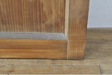 アンティーク建具　温かみのある木味が魅力的な幅狭ガラス戸4枚セット(引き戸)(R-076088)
