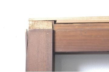 アンティーク建具　温かみのある木味が魅力的な幅狭ガラス戸4枚セット(引き戸)(R-076088)