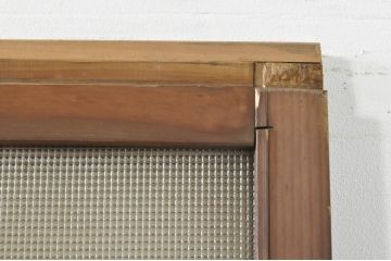 アンティーク建具　温かみのある木味が魅力的な幅狭ガラス戸4枚セット(引き戸)(R-076088)