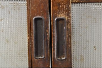 アンティーク建具　温かみのある木味が魅力的な幅狭ガラス戸4枚セット(引き戸)(R-076088)