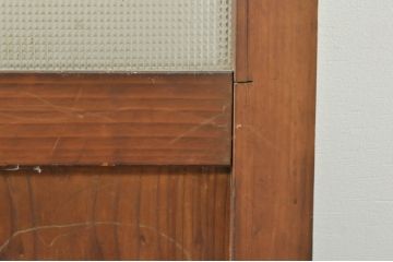 アンティーク建具　温かみのある木味が魅力的な幅狭ガラス戸4枚セット(引き戸)(R-076088)