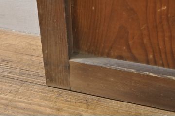 アンティーク建具　心和ませる古い木味が魅力的な横桟板戸2枚セット(舞良戸、まいらど、引き戸)(R-076089)