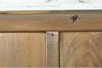 アンティーク建具　心和ませる古い木味が魅力的な横桟板戸2枚セット(舞良戸、まいらど、引き戸)(R-076089)