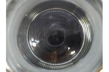 アンティーク雑貨　昭和レトロ　お洒落なインテリアとしても活躍してくれる蓋付きガラス瓶3個セット(キャニスター、硝子、ガラスビン、菓子瓶、フタ付き、MADE IN OCCUPIED JAPAN(占領下の日本製)、オキュパイド ジャパン)(R-076197)