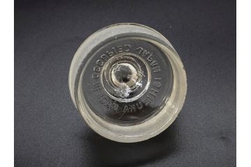 アンティーク雑貨　昭和レトロ　お洒落なインテリアとしても活躍してくれる蓋付きガラス瓶3個セット(キャニスター、硝子、ガラスビン、菓子瓶、フタ付き、MADE IN OCCUPIED JAPAN(占領下の日本製)、オキュパイド ジャパン)(R-076198)
