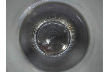 昭和レトロ　昭和初期　色々な使い方が楽しめる蓋付きガラス瓶2個セット(薬瓶、ガラスビン、硝子、メディシンボトル、キャニスター、筒型、フタ付き)(R-076202)