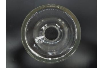 昭和レトロ　昭和初期　色々な使い方が楽しめる蓋付きガラス瓶2個セット(薬瓶、ガラスビン、硝子、メディシンボトル、キャニスター、筒型、フタ付き)(R-076202)