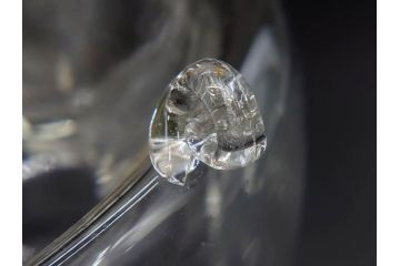 大正〜昭和初期　蓋付き　ノスタルジックな雰囲気を演出するハエ取り瓶2個セット(蠅、蝿、ハエトリ器、ガラス、硝子、フタ付き)(R-076203)