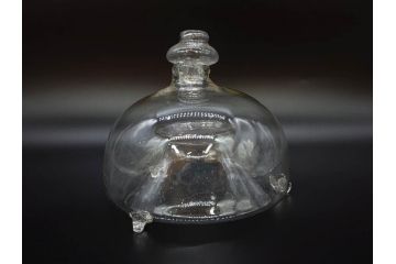 大正〜昭和初期　蓋付き　ノスタルジックな雰囲気を演出するハエ取り瓶2個セット(蠅、蝿、ハエトリ器、ガラス、硝子、フタ付き)(R-076203)
