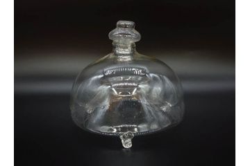 大正〜昭和初期　蓋付き　ノスタルジックな雰囲気を演出するハエ取り瓶2個セット(蠅、蝿、ハエトリ器、ガラス、硝子、フタ付き)(R-076203)