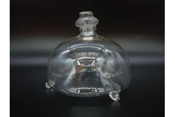 大正〜昭和初期　蓋付き　ノスタルジックな雰囲気を演出するハエ取り瓶2個セット(蠅、蝿、ハエトリ器、ガラス、硝子、フタ付き)(R-076203)