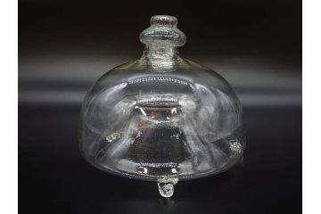 大正〜昭和初期　蓋付き　ノスタルジックな雰囲気を演出するハエ取り瓶2個セット(蠅、蝿、ハエトリ器、ガラス、硝子、フタ付き)(R-076204)