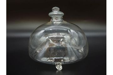 大正〜昭和初期　蓋付き　ノスタルジックな雰囲気を演出するハエ取り瓶2個セット(蠅、蝿、ハエトリ器、ガラス、硝子、フタ付き)(R-076204)