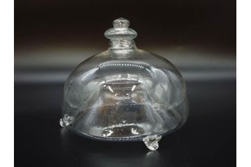 大正〜昭和初期　蓋付き　ノスタルジックな雰囲気を演出するハエ取り瓶2個セット(蠅、蝿、ハエトリ器、ガラス、硝子、フタ付き)(R-076204)