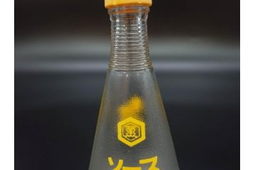 昭和レトロ　キッコーマン　ヒゲタしょうゆ　ソース　どこか懐かしさを感じる調味料入れ3点セット(醤油瓶、しょうゆ差し、キッコちゃん、ガラスビン、硝子)(R-076207)