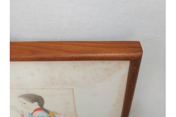 真作　蔦谷喜一　「縄とび」　1983年制作　サイン入り　絵画(人物画、ぬりえ、塗り絵、縄跳び、子供、子ども、額装)(R-076210)